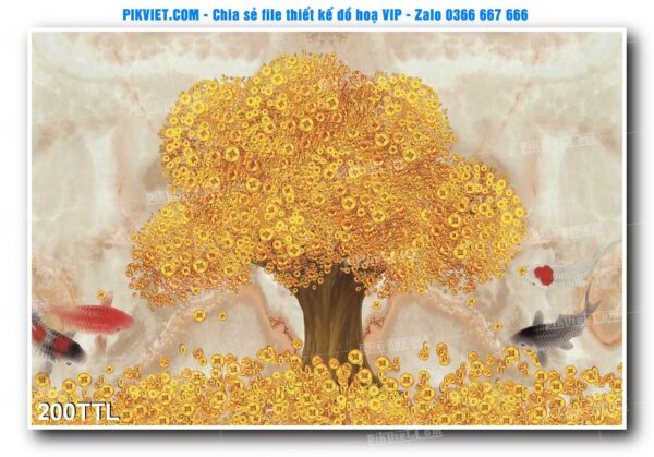 File PSD vector tranh tài lộc mẫu số 200TTL