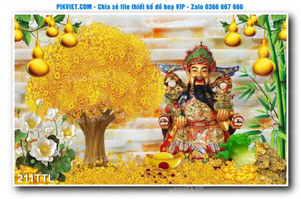 File PSD vector tranh tài lộc mẫu số 211TTL