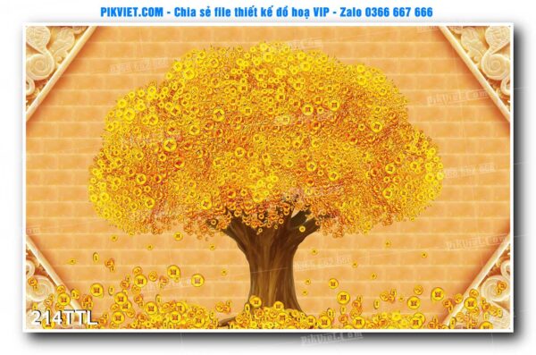 File PSD vector tranh tài lộc mẫu số 214TTL