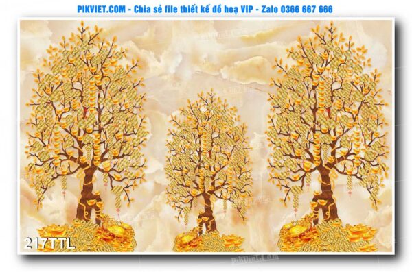 File PSD vector tranh tài lộc mẫu số 217TTL