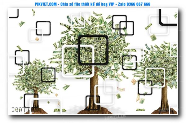 File PSD vector tranh tài lộc mẫu số 220TTL