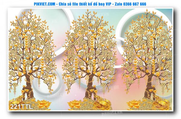 File PSD vector tranh tài lộc mẫu số 221TTL