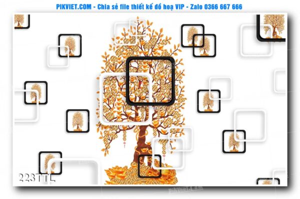 File PSD vector tranh tài lộc mẫu số 223TTL
