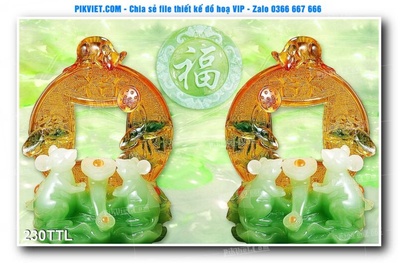 File PSD vector tranh tài lộc mẫu số 230TTL