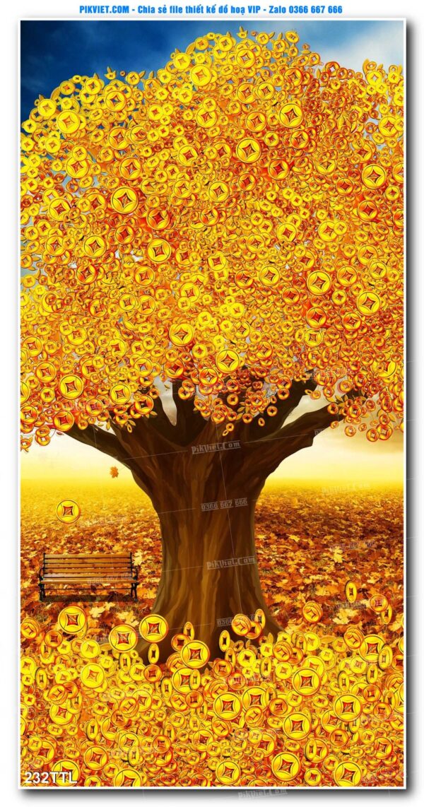 File PSD vector tranh tài lộc mẫu số 232TTL