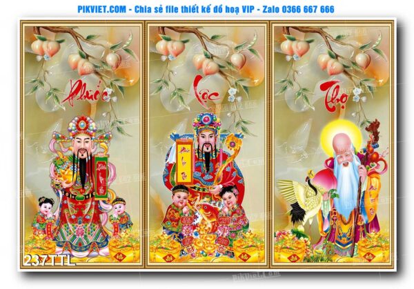 File PSD vector tranh tài lộc mẫu số 237TTL