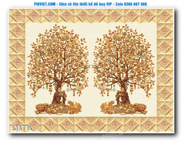 File PSD vector tranh tài lộc mẫu số 238TTL