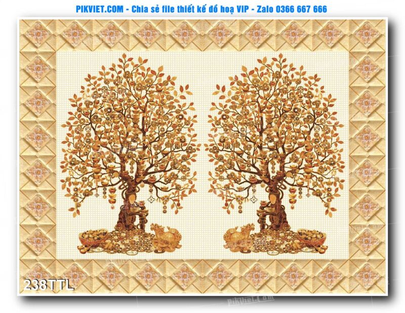 File PSD vector tranh tài lộc mẫu số 238TTL