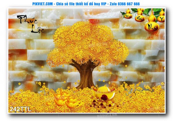 File PSD vector tranh tài lộc mẫu số 242TTL