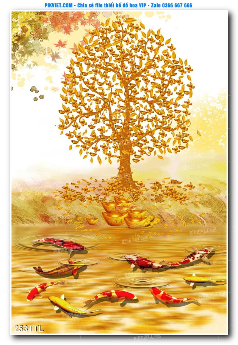 File PSD vector tranh tài lộc mẫu số 253TTL
