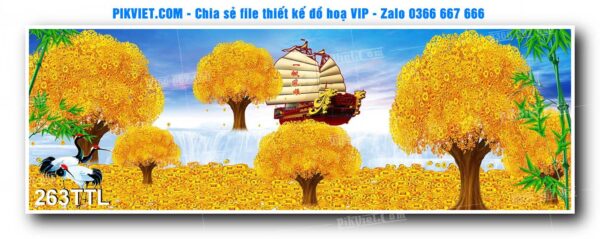 File PSD vector tranh tài lộc mẫu số 263TTL