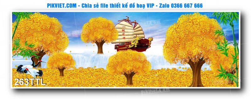 File PSD vector tranh tài lộc mẫu số 263TTL