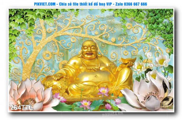 File PSD vector tranh tài lộc mẫu số 264TTL