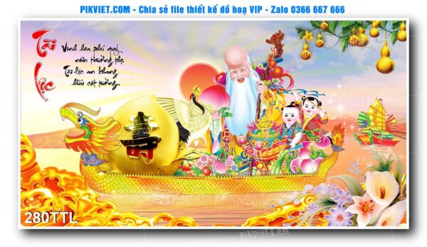 File PSD vector tranh tài lộc mẫu số 280TTL