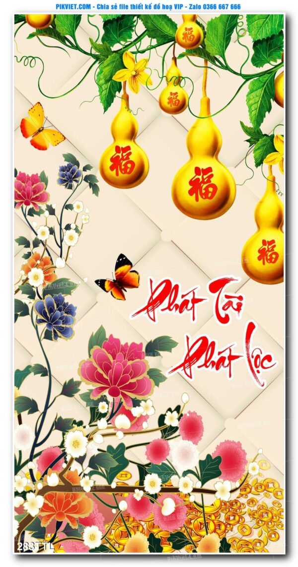 File PSD vector tranh tài lộc mẫu số 283TTL