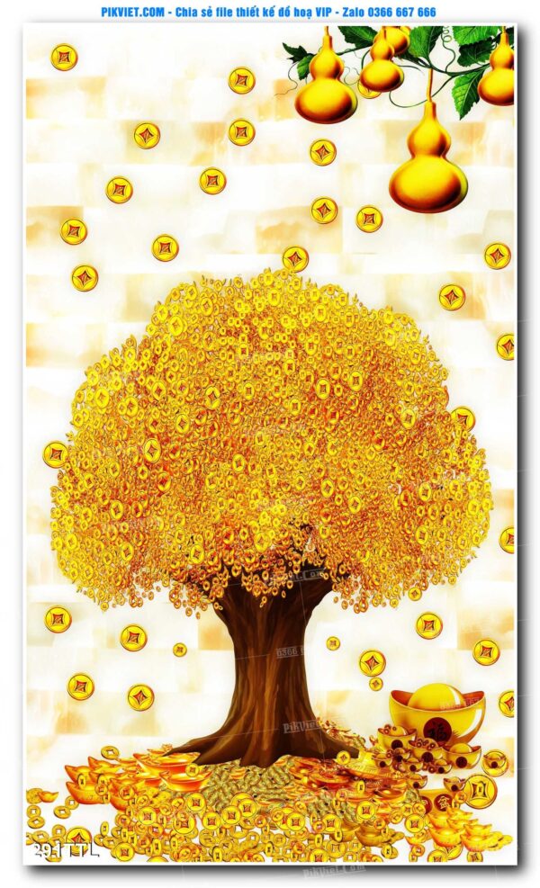 File PSD vector tranh tài lộc mẫu số 291TTL