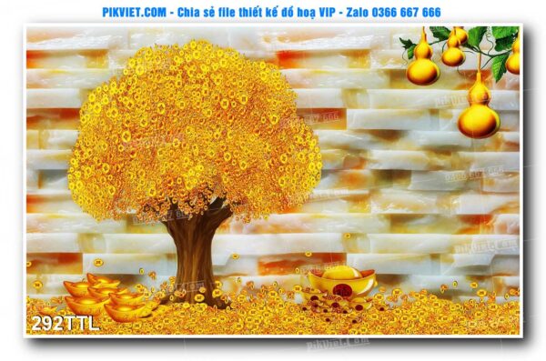 File PSD vector tranh tài lộc mẫu số 292TTL