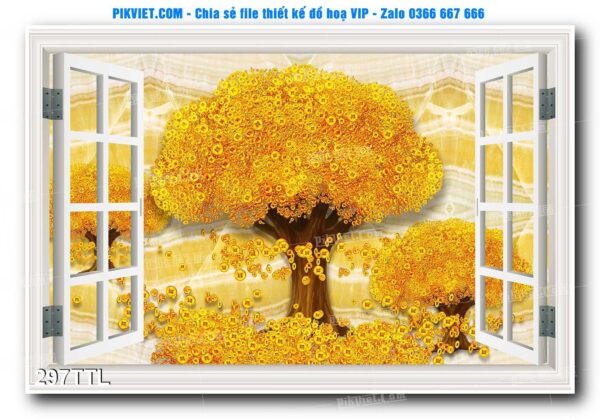 File PSD vector tranh tài lộc mẫu số 297TTL