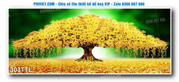 File PSD vector tranh tài lộc mẫu số 303TTL