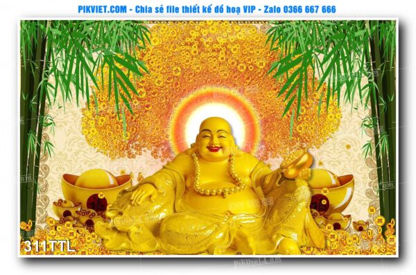 File PSD vector tranh tài lộc mẫu số 311TTL