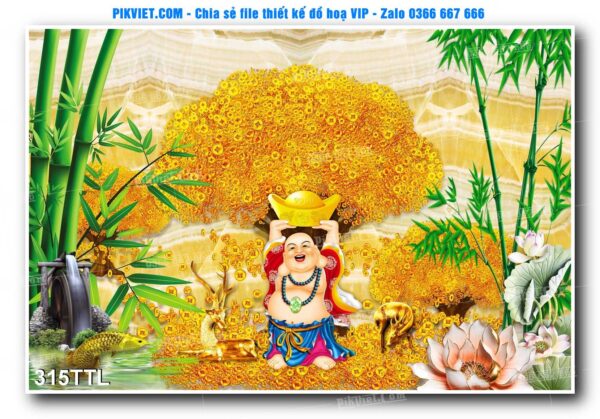 File PSD vector tranh tài lộc mẫu số 315TTL