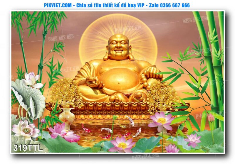 File PSD vector tranh tài lộc mẫu số 319TTL