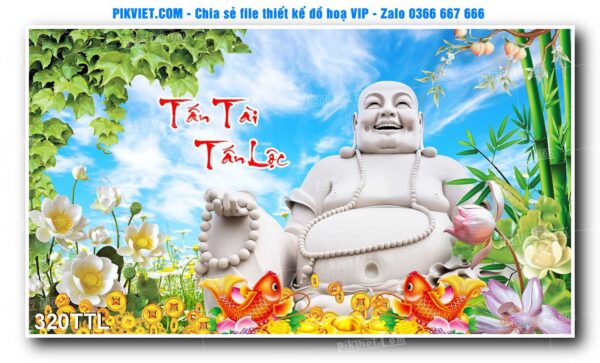 File PSD vector tranh tài lộc mẫu số 320TTL