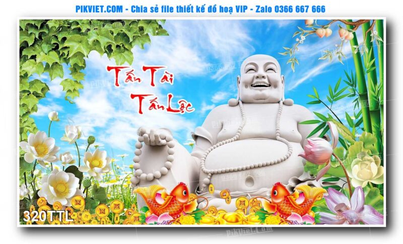 File PSD vector tranh tài lộc mẫu số 320TTL