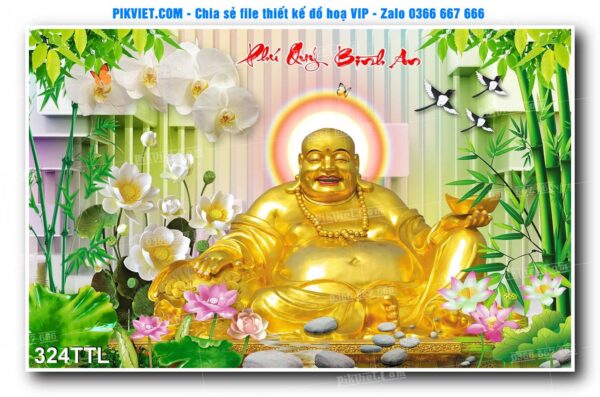 File PSD vector tranh tài lộc mẫu số 324TTL