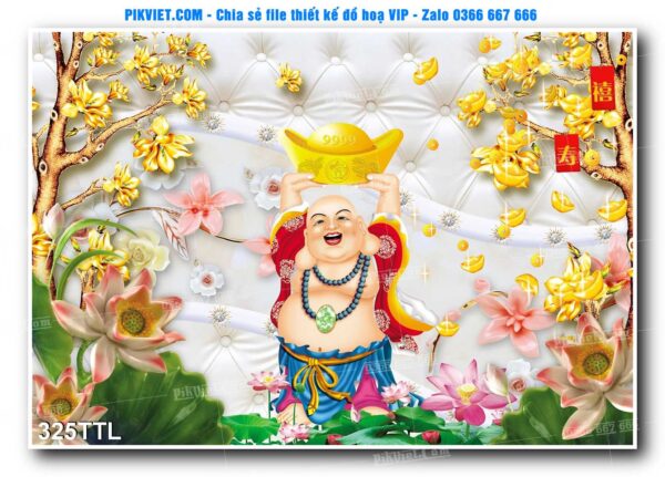 File PSD vector tranh tài lộc mẫu số 325TTL
