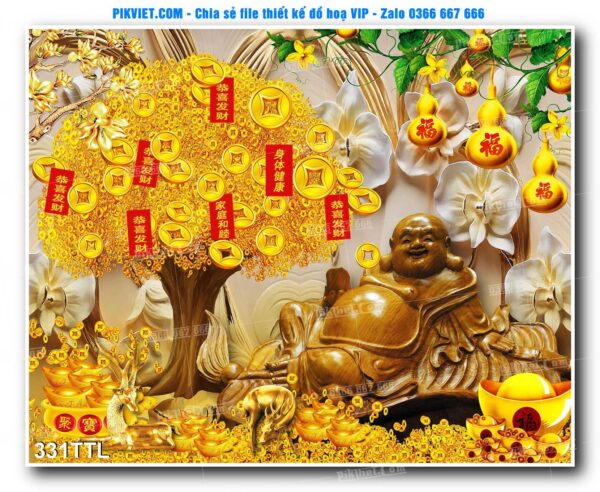 File PSD vector tranh tài lộc mẫu số 331TTL