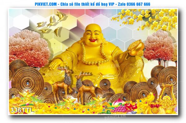 File PSD vector tranh tài lộc mẫu số 336TTL