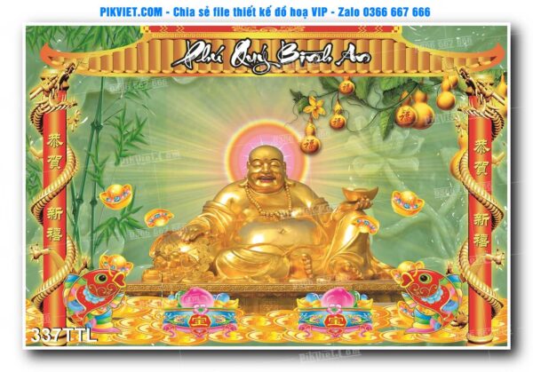 File PSD vector tranh tài lộc mẫu số 337TTL