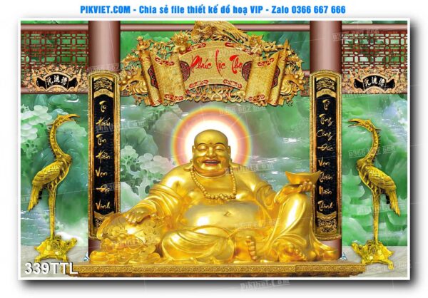 File PSD vector tranh tài lộc mẫu số 339TTL