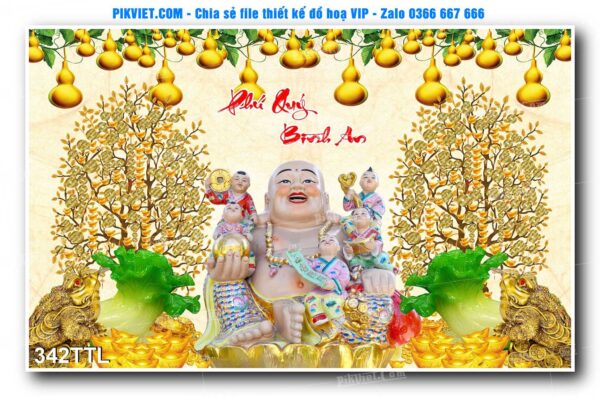 File PSD vector tranh tài lộc mẫu số 342TTL