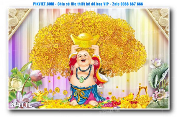 File PSD vector tranh tài lộc mẫu số 344TTL