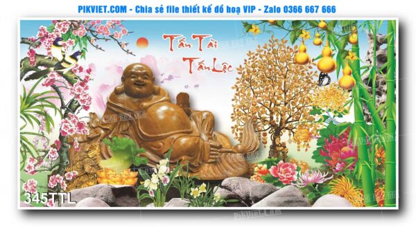 File PSD vector tranh tài lộc mẫu số 345TTL