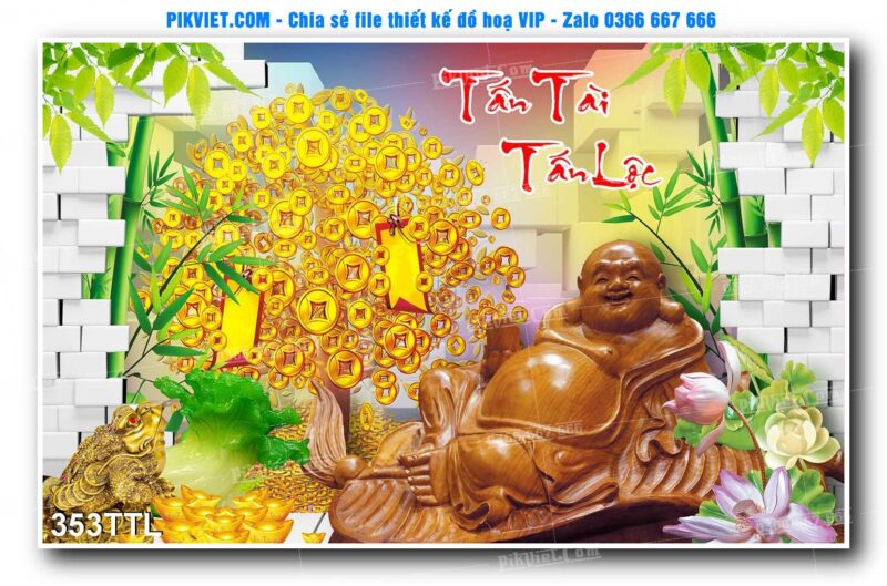 File PSD vector tranh tài lộc mẫu số 353TTL