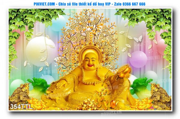 File PSD vector tranh tài lộc mẫu số 354TTL