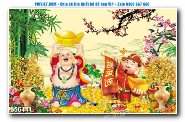 File PSD vector tranh tài lộc mẫu số 356TTL