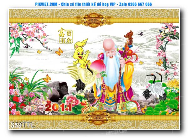 File PSD vector tranh tài lộc mẫu số 359TTL