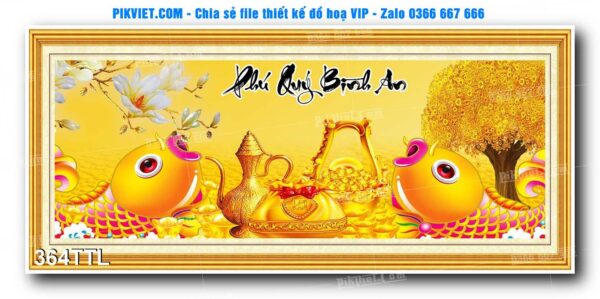 File PSD vector tranh tài lộc mẫu số 364TTL