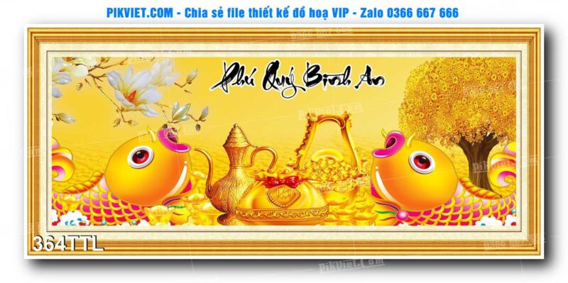 File PSD vector tranh tài lộc mẫu số 364TTL