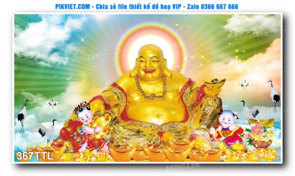 File PSD vector tranh tài lộc mẫu số 367TTL