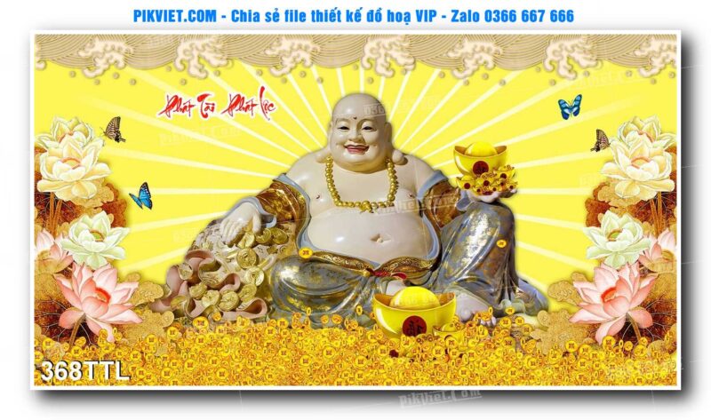 File PSD vector tranh tài lộc mẫu số 368TTL
