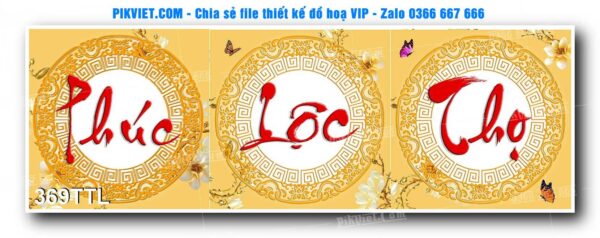 File PSD vector tranh tài lộc mẫu số 369TTL