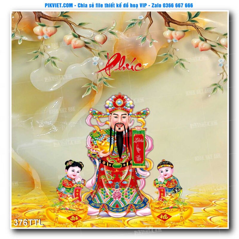 File PSD vector tranh tài lộc mẫu số 376TTL