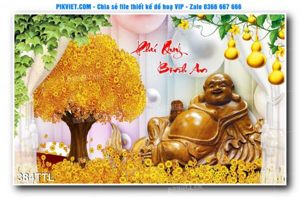 File PSD vector tranh tài lộc mẫu số 384TTL