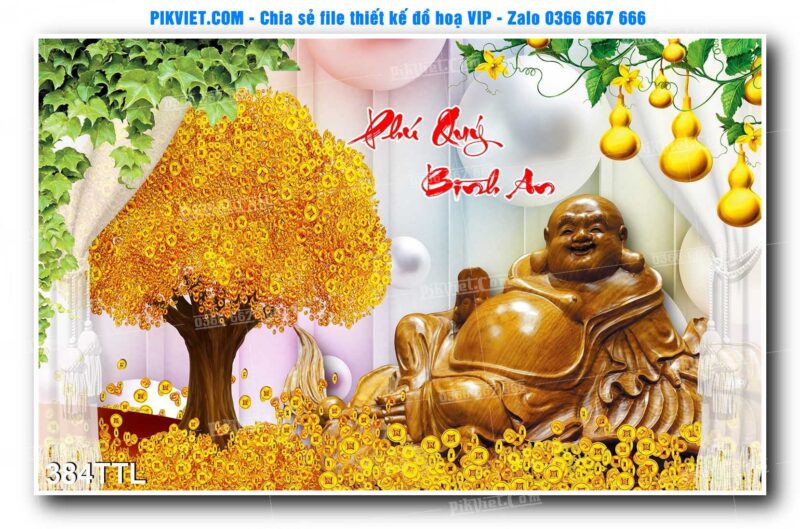 File PSD vector tranh tài lộc mẫu số 384TTL