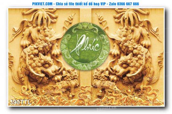 File PSD vector tranh tài lộc mẫu số 390TTL